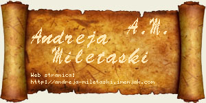 Andreja Miletaški vizit kartica